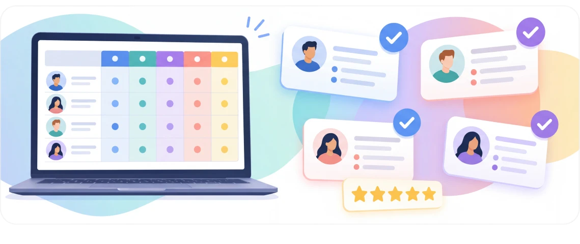 Structured interview scoring dashboard